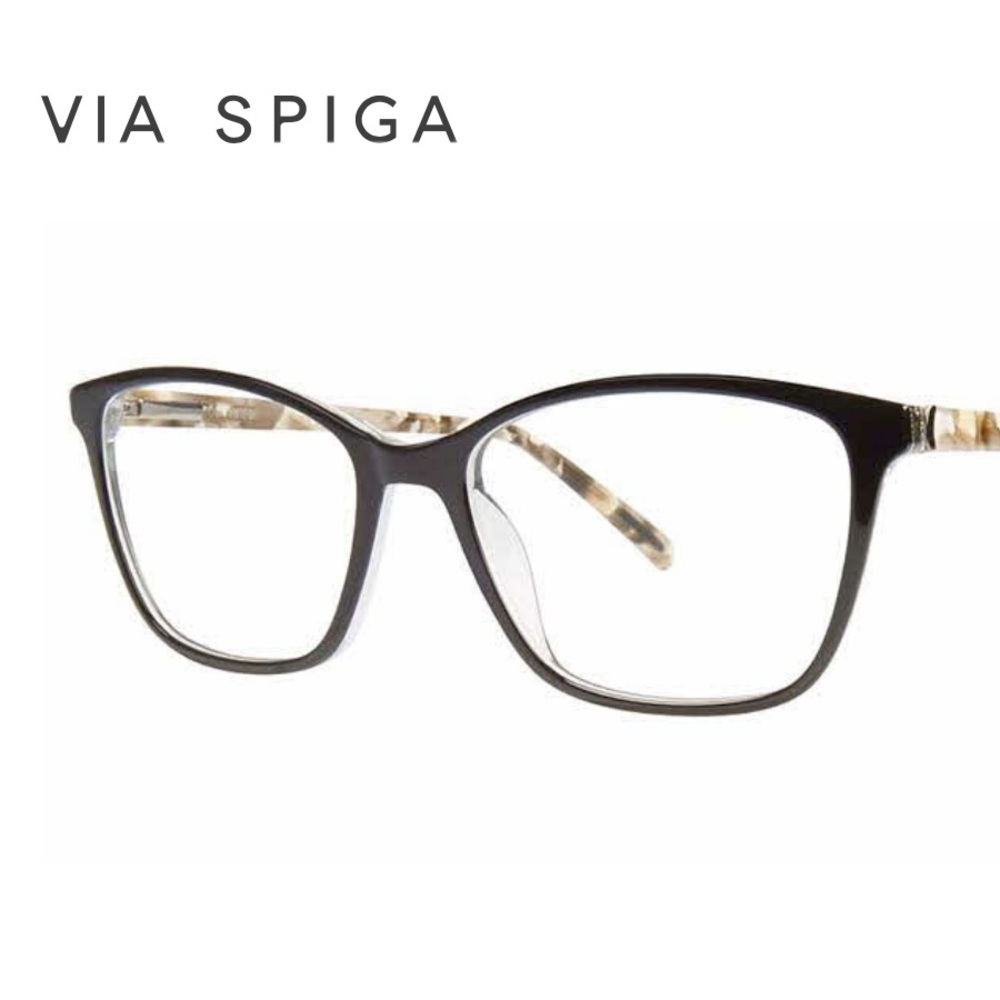 Via Spiga Black Vienna Eyeglass Frames & Case